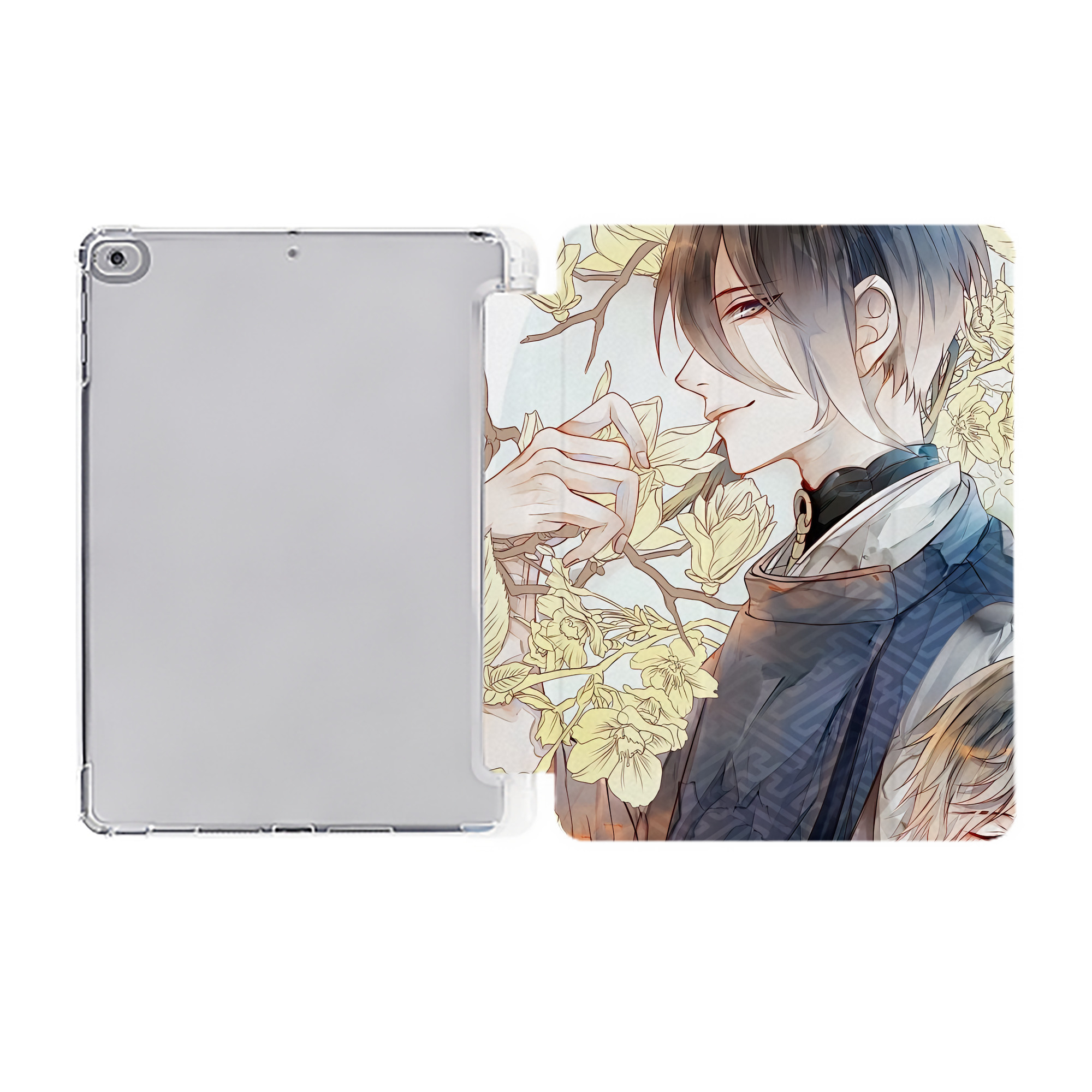刀剣乱舞 Touken Ranbu IPad ケース ペン収納付き 三つ折りスタンド PUレザー×シリコン 対応機種9.5/10.5/10.9インチ